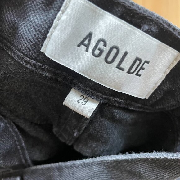 Agolde Black Straight Leg Jeans - Picture 4 of 5